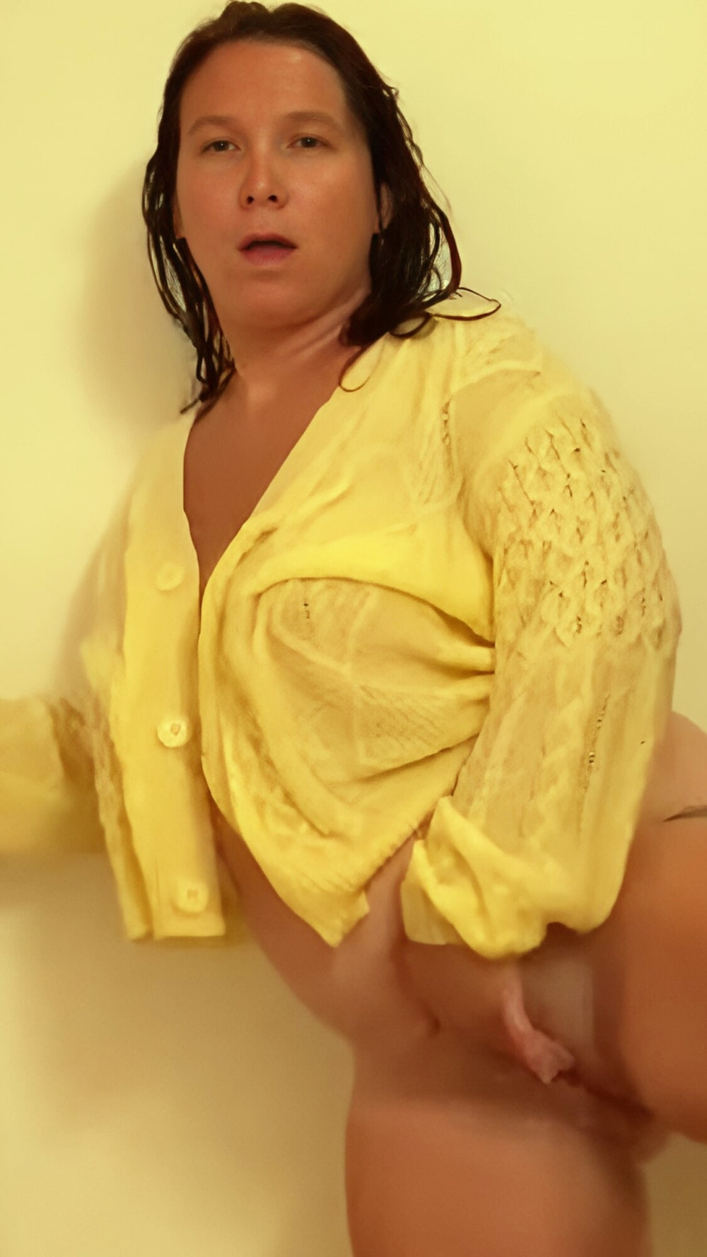 I fucked myself nude and in yellow sweaters for my 64f maid #42