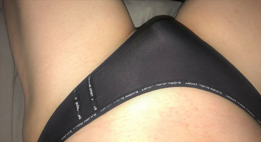 My cock in black thong #9