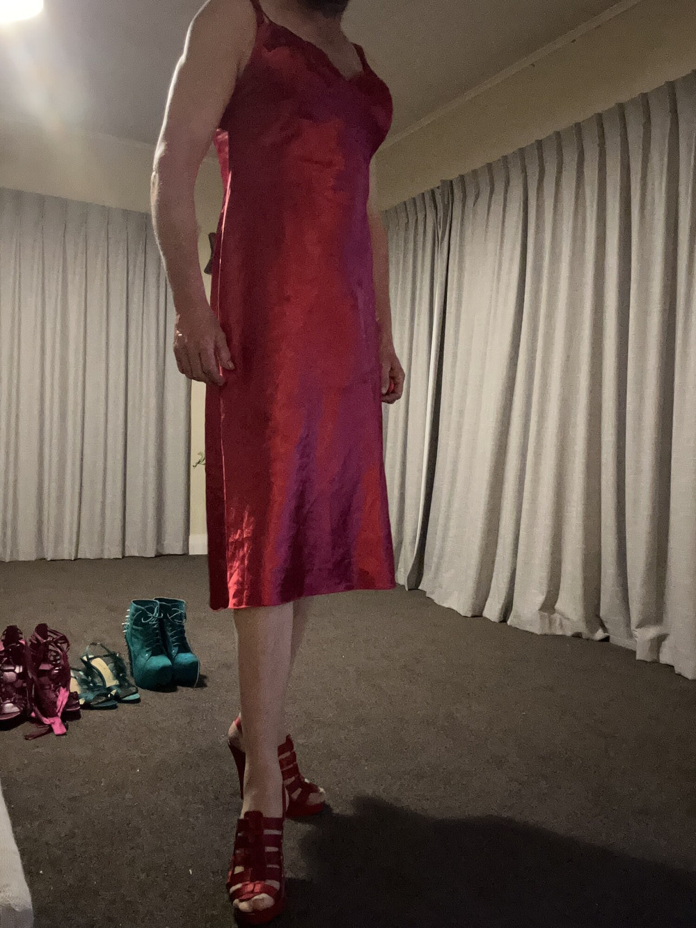 Stunning red lingerie and matching high heels  #6