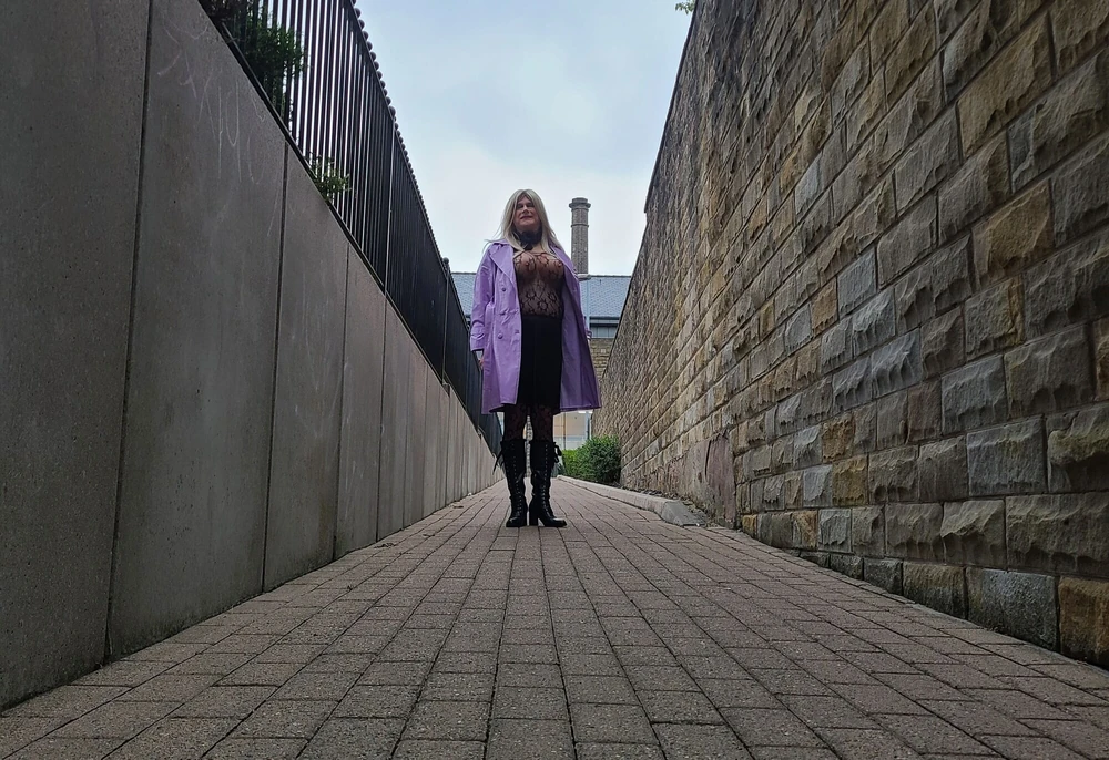 Sissy outdoors in Rawtenstall Lancashire #4