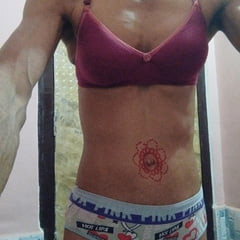 Sissy wearing bra panty