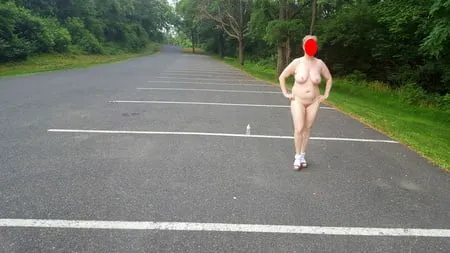 naked parking lot walk         