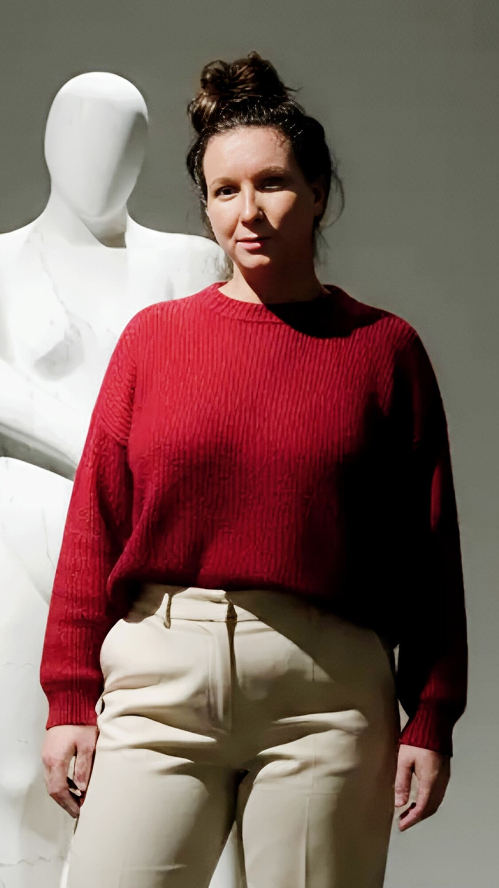 I wore my red sweater and was nude for my 61f soccer coach  #15