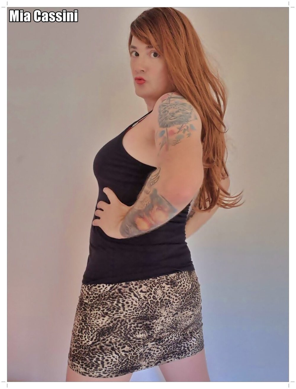 Leopard Miniskirt, different Tops #10