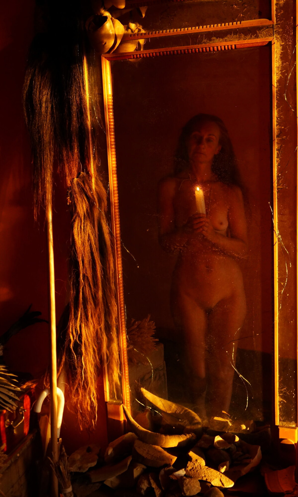 With Candle In antique Mirror #7