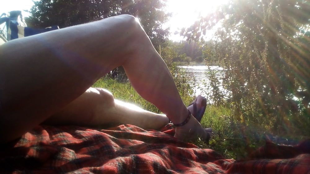 At the lake in my shorts. #10