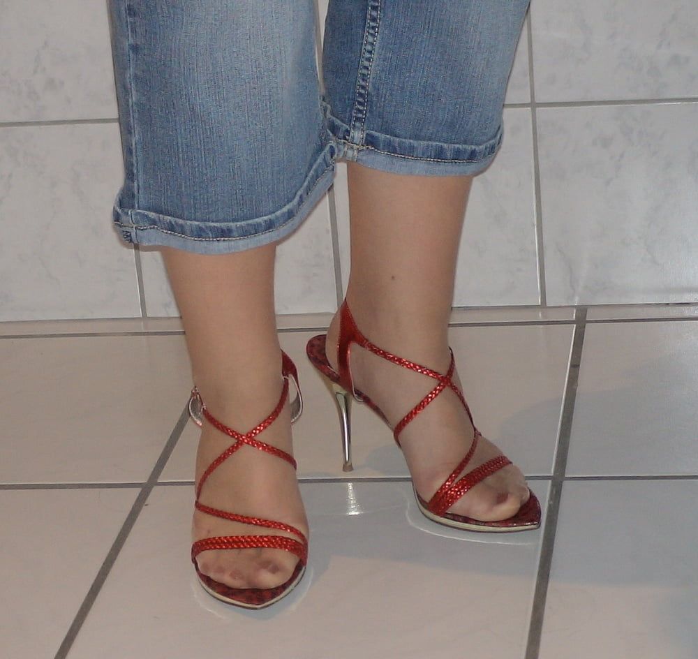 Red Sandal Heels #5