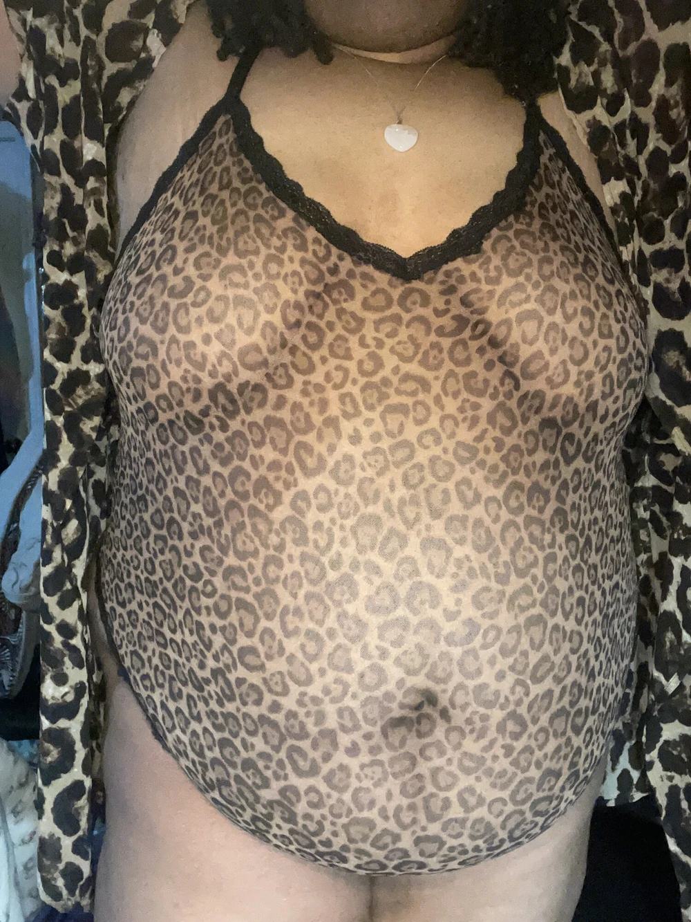 Fat Cat: Ebony SSBBW in leopard print lingerie #3