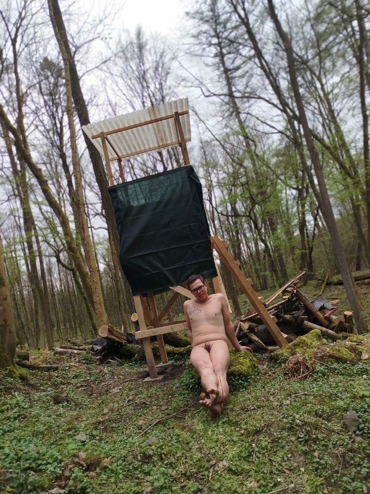 I'm nude on a perch in the forest  #30