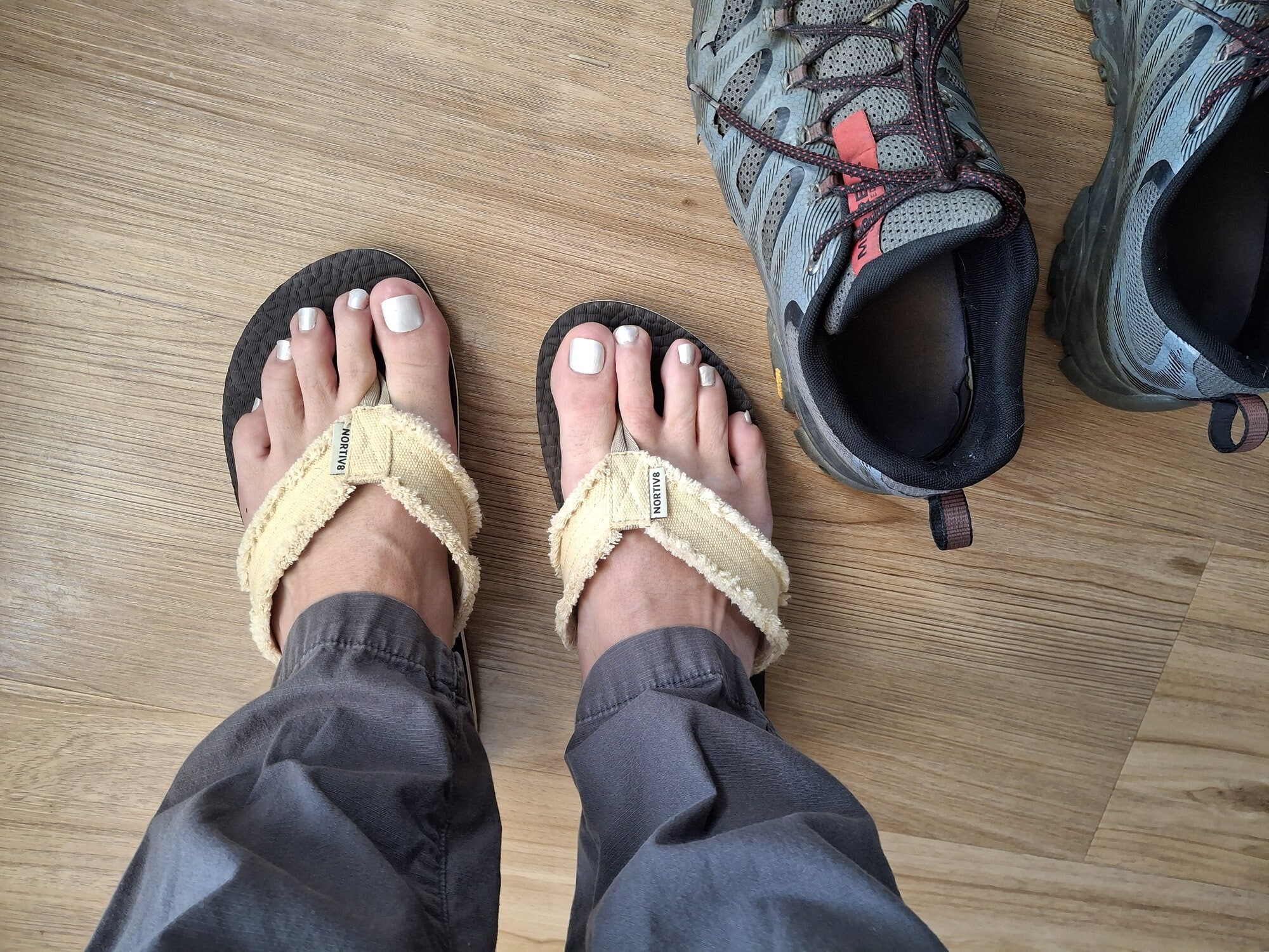 My feet in flip-flops