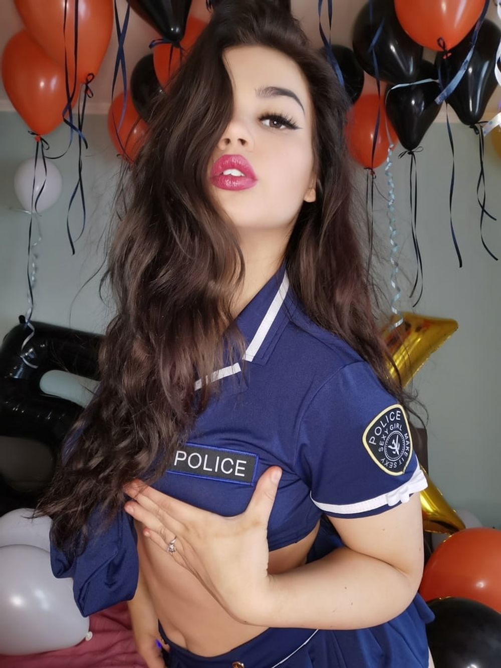 Police girl and balloons (full 63 pics set on my Onlyfans)  #7