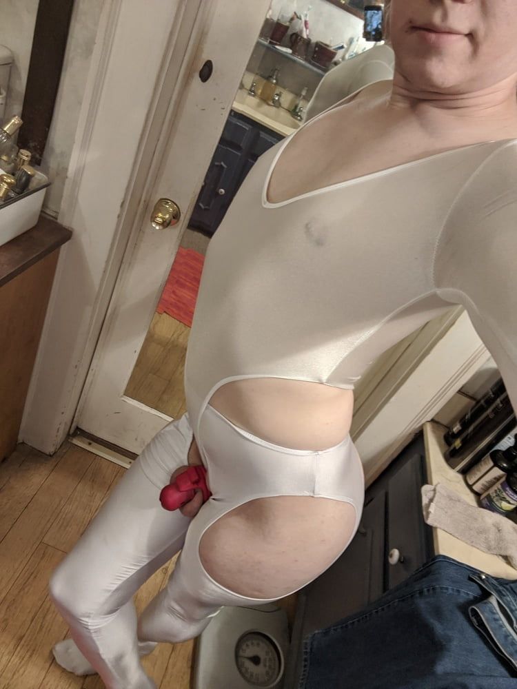 Chastity Slut in Stockings and Bodysuit #3