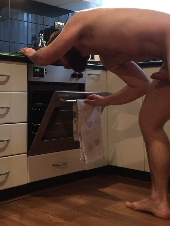 Caught naked and rock hard in the kitchen #3