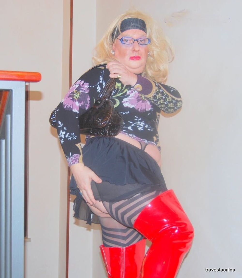 sissy whore in various colors stockings and pantyhose and st #6