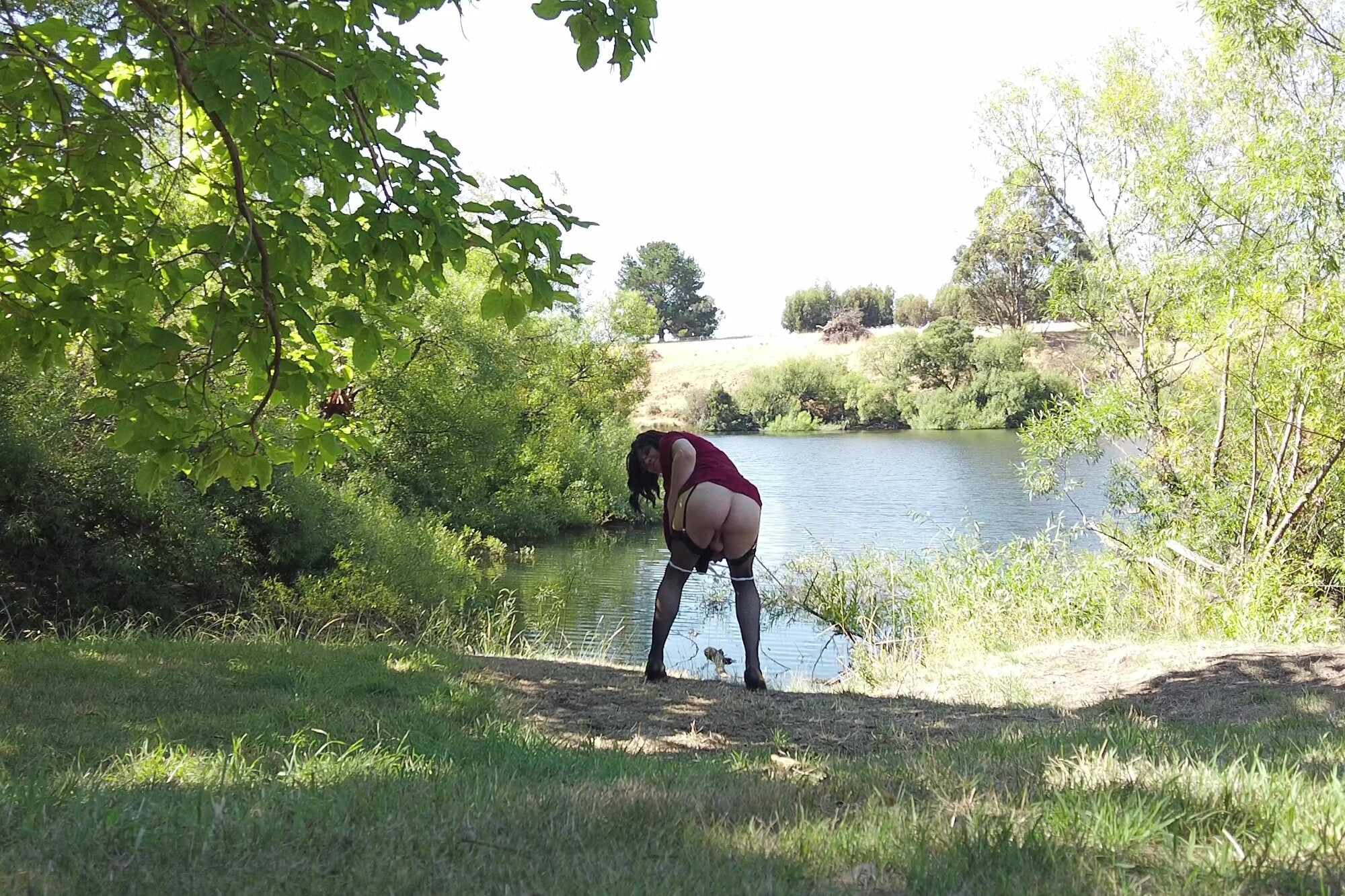 Crossdress Roadtrip - River side Pantie Drop #5