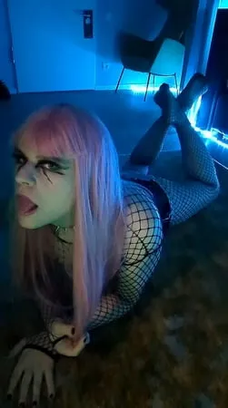 goth sissy spooky fishnet tranny shemale         