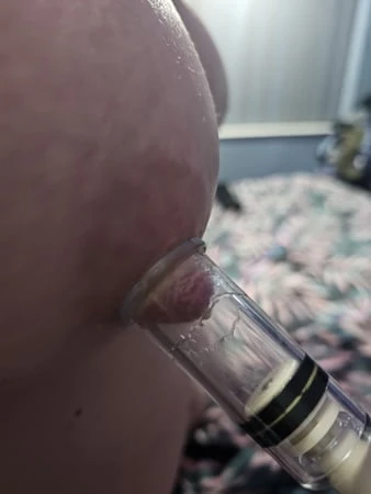 HARD Nipple pumping with my new toy