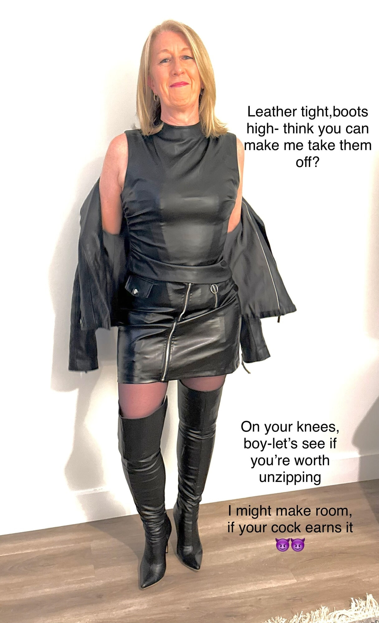 Your slut wife leathered up for anything goes