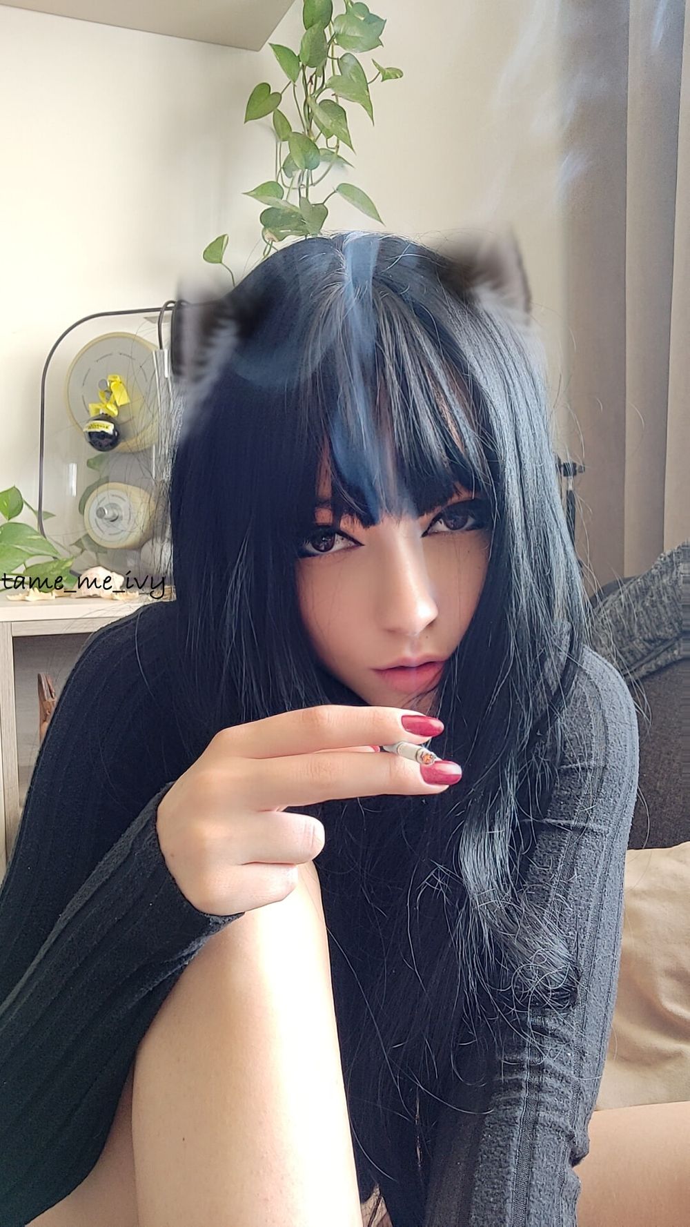 Goth Girl smoking #5