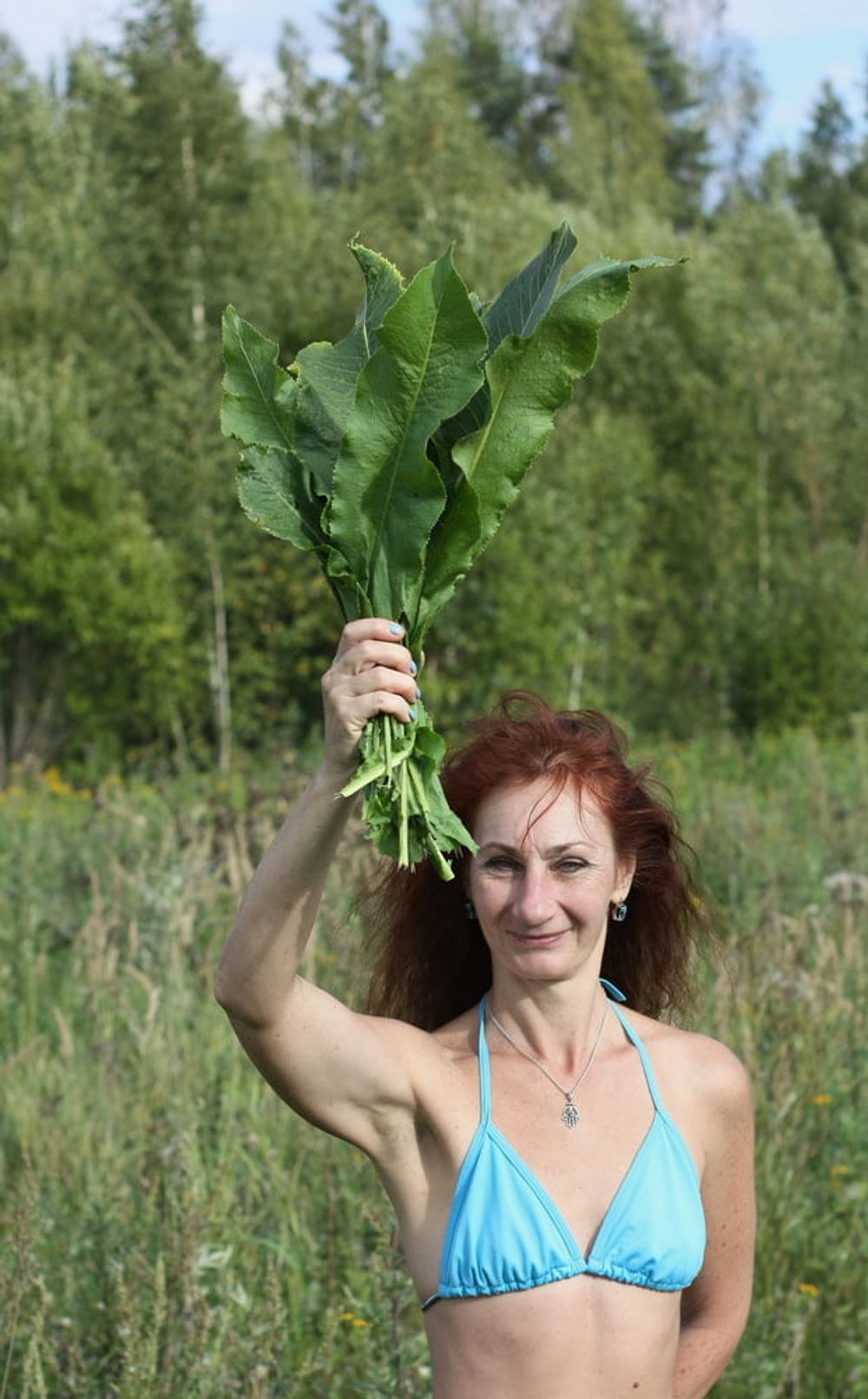 Woman and horseradish #4