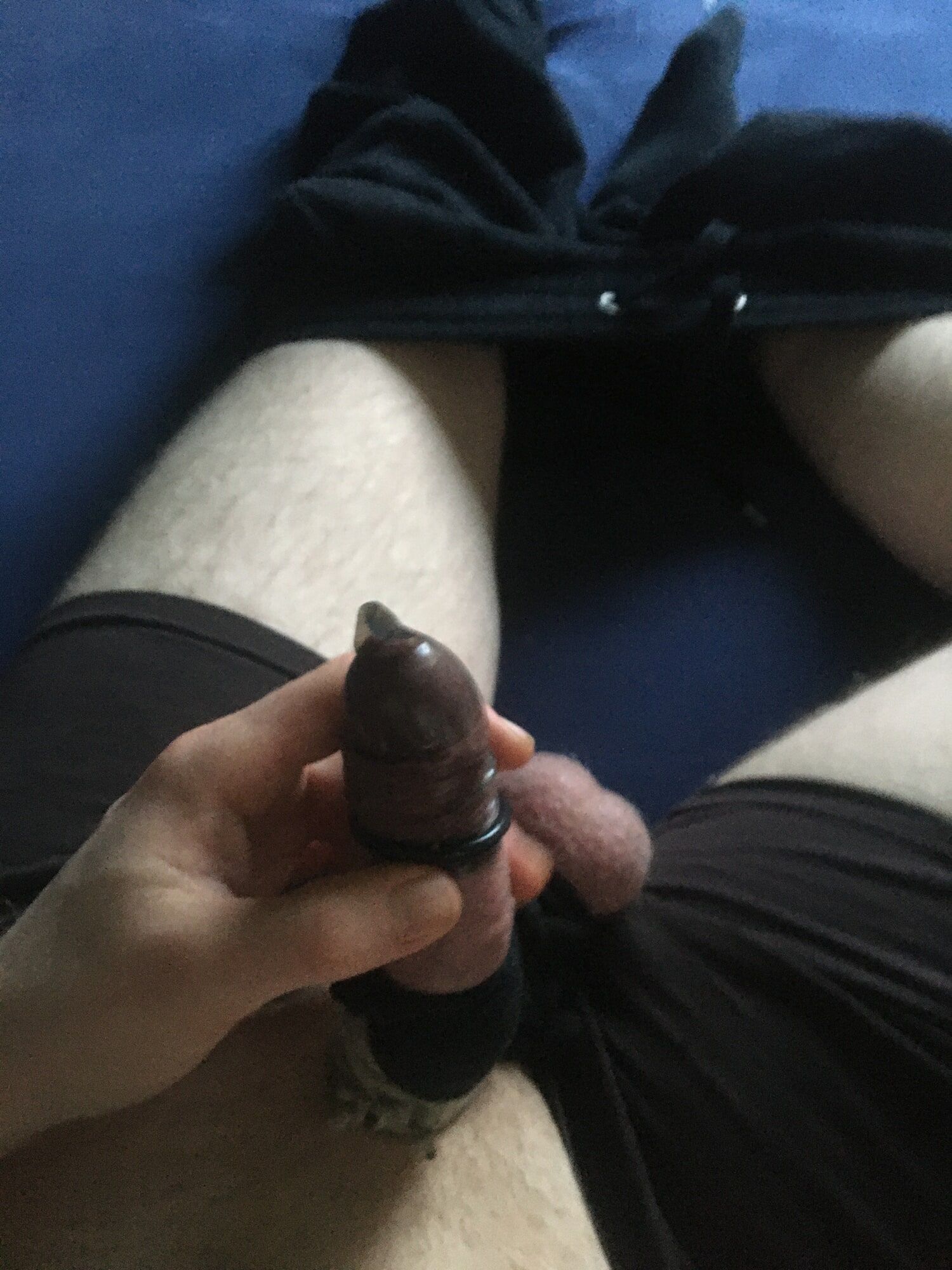 Shaved Bound Dick And Balls With Condom Sock Fucking #47