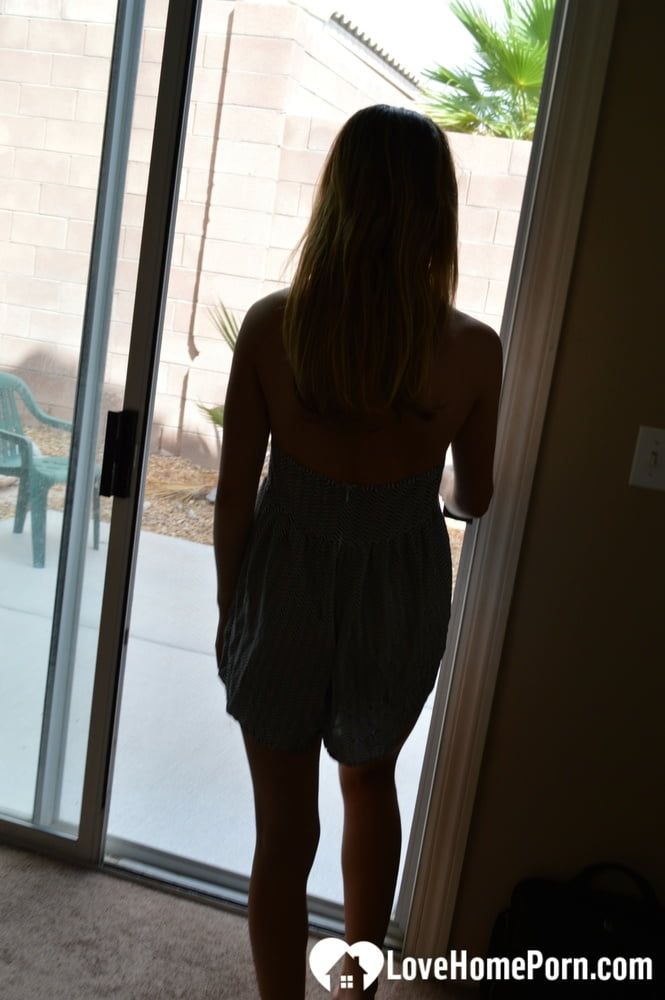 Pretty teen prefers to undress herself outdoors #2