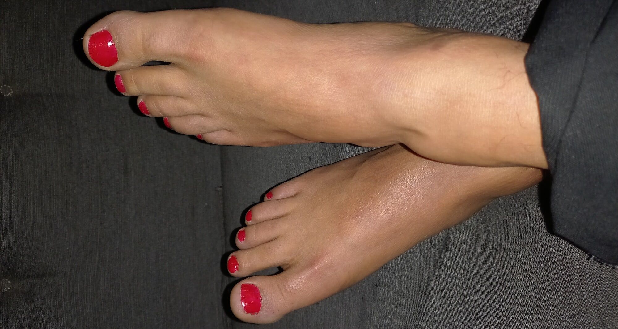 My sexy feet Red nails  #2