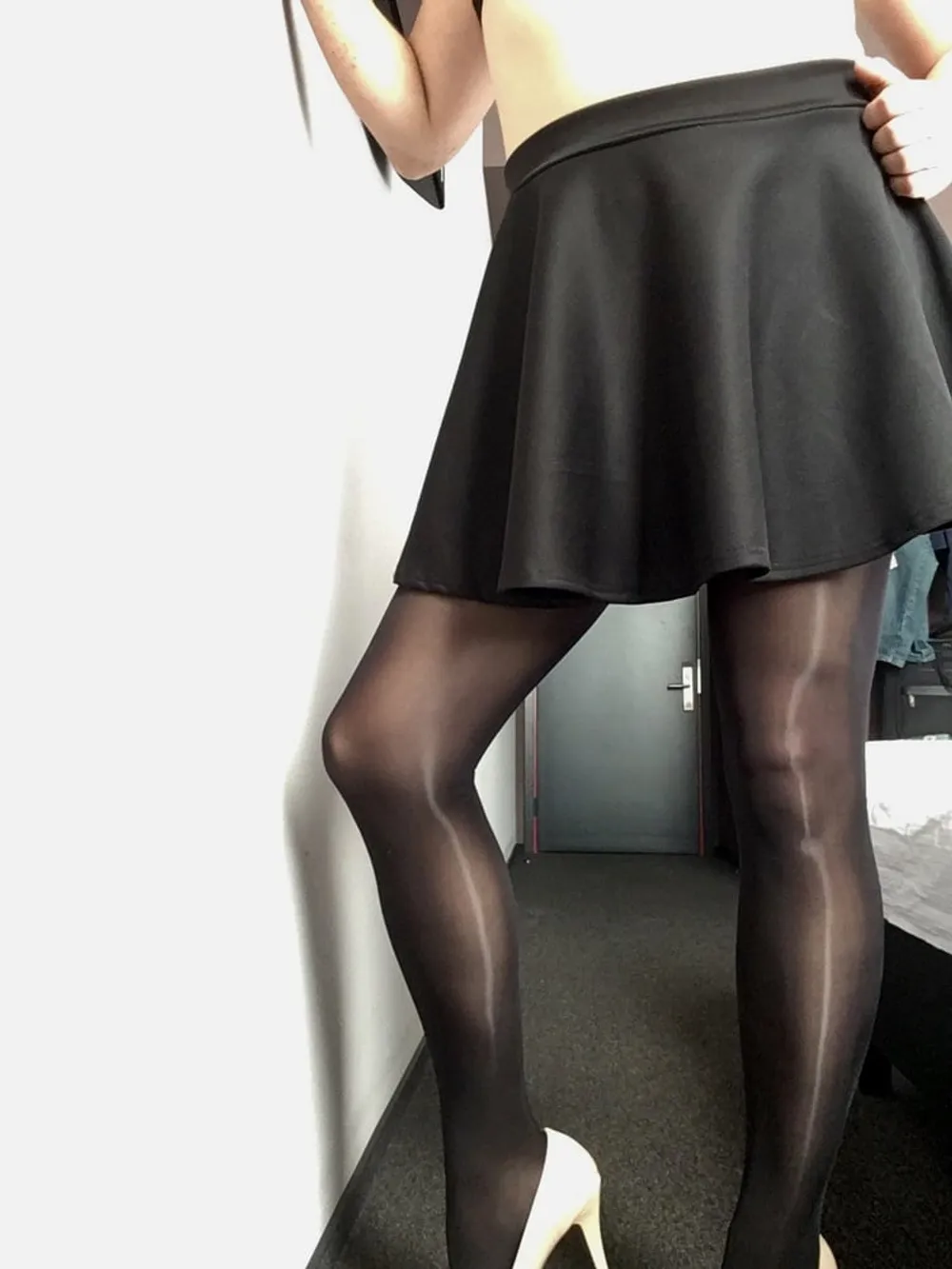 Shiny Black Pantyhose  #20