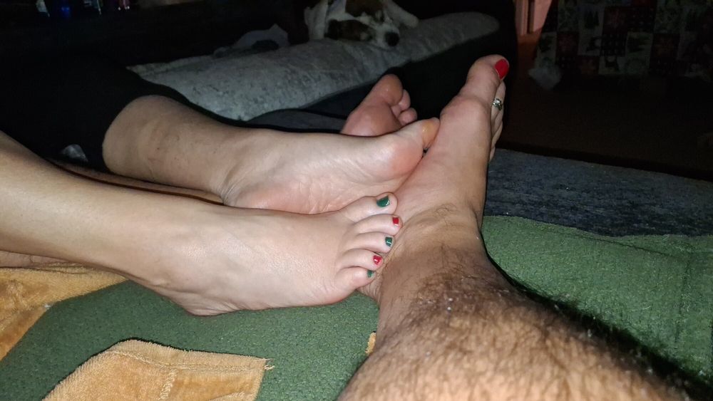 Playing footsie after our Pedicure #2