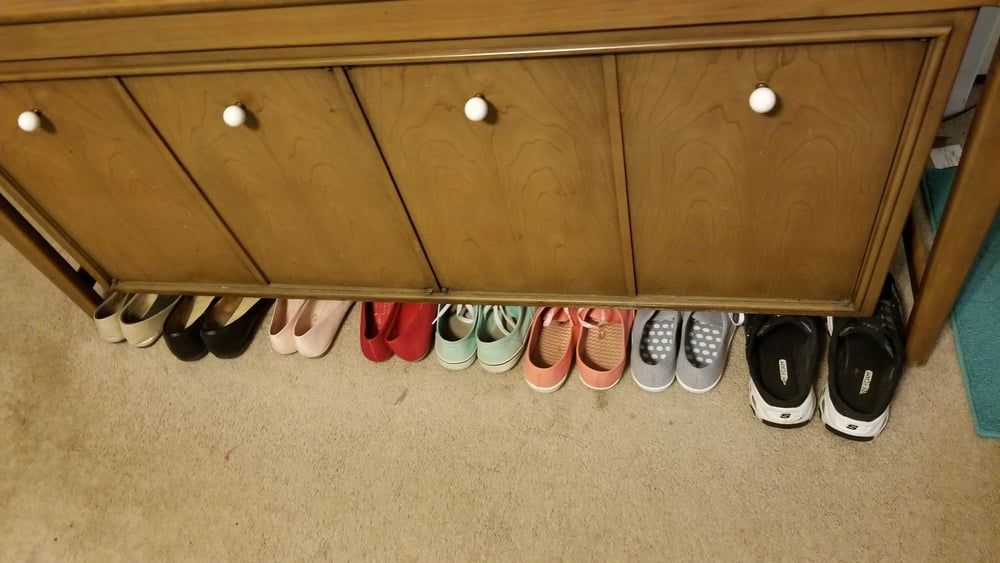 Playing in my shoe closet pretty feet heels flats milf  wife #26