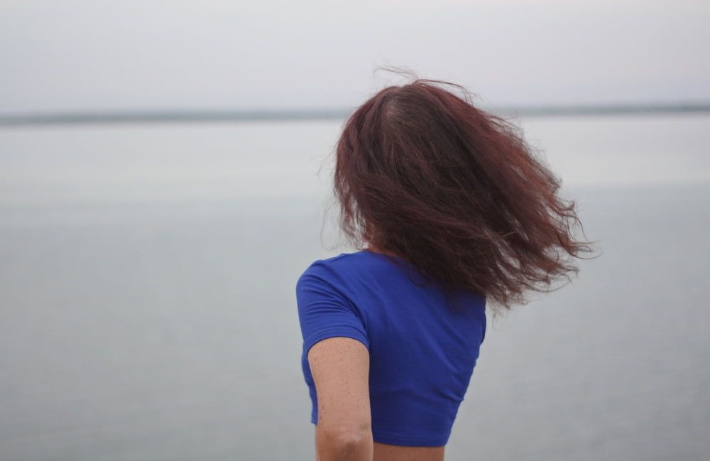 Evening potrait against the background of the river #37