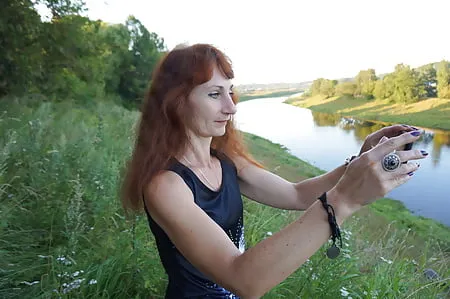 upon volga river golden evening         