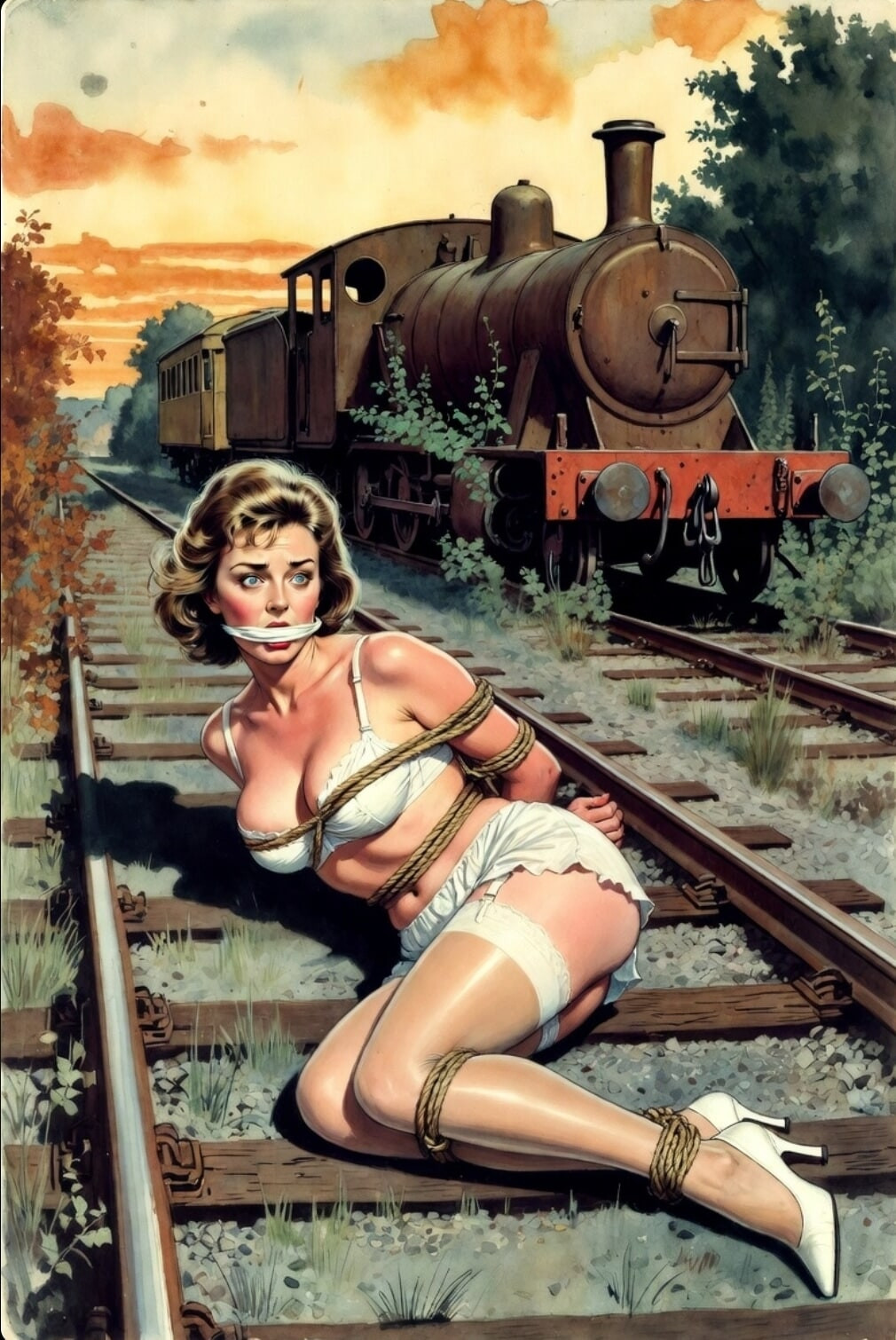 Pixwhores Experimental Enhanced: Stockings in the Railyard 1 #11