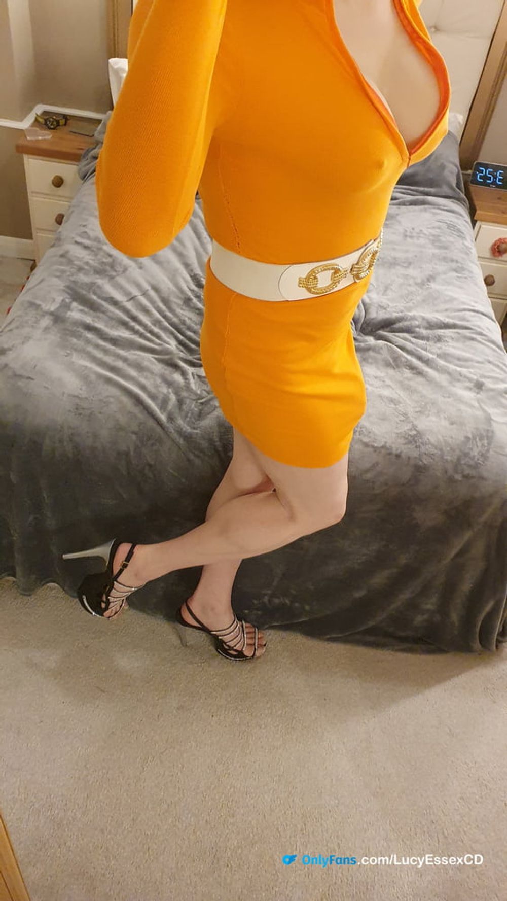 TGirl Lucy in Orange dress POV selfies #5