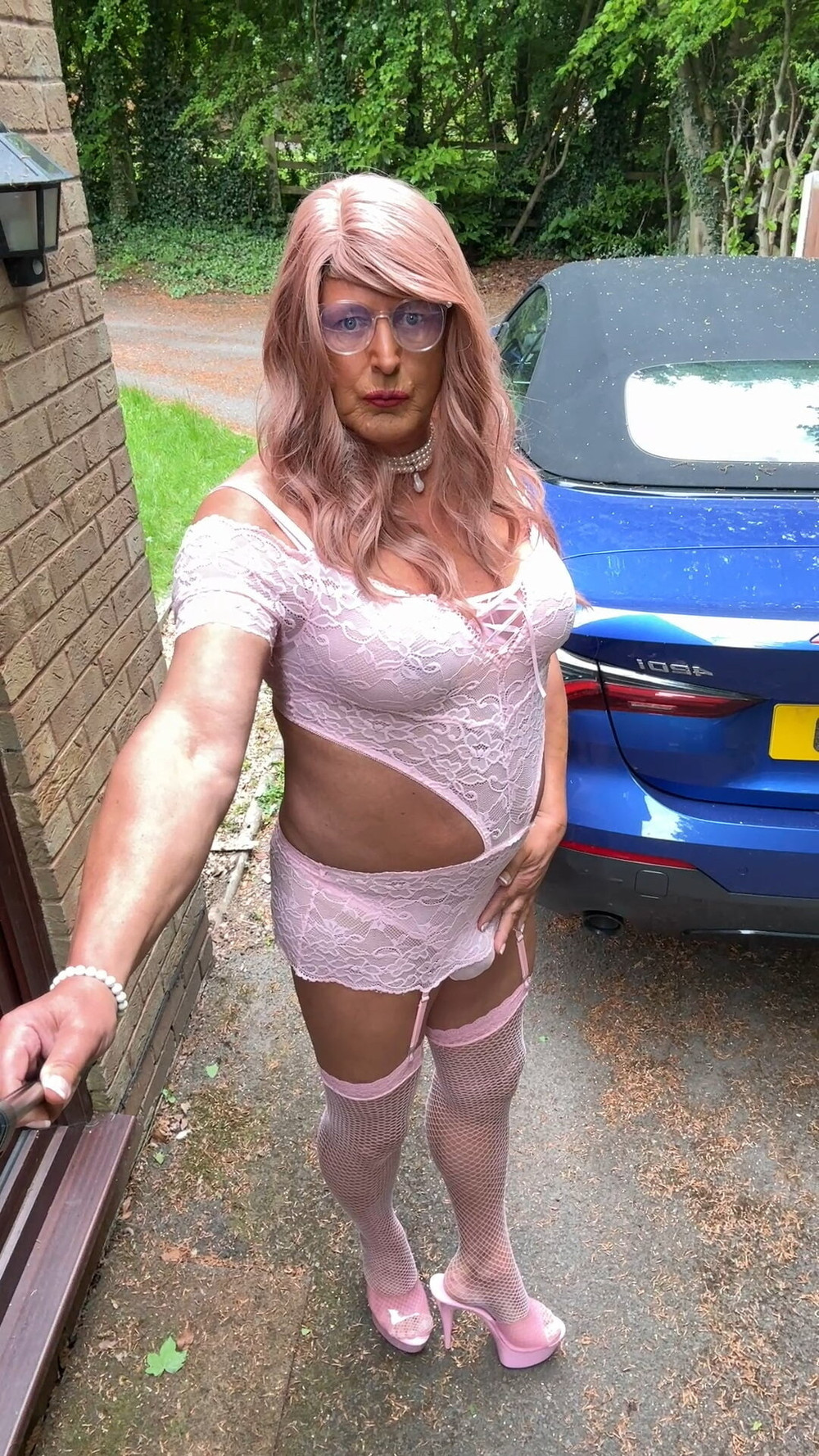 Sexy Crossdresser kellycd2022 in pink lace lingerie  #52