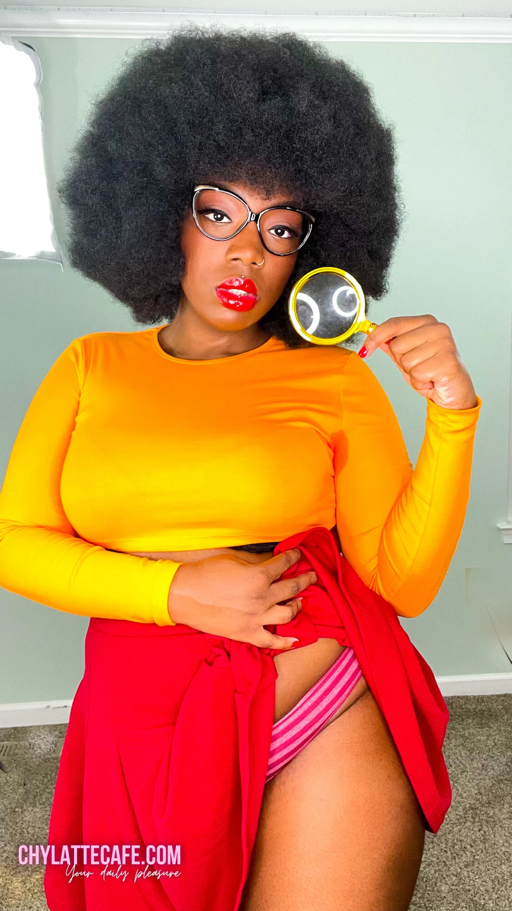 Chy Latte Black Velma Sexy Cosplay Halloween Costume 2 #35