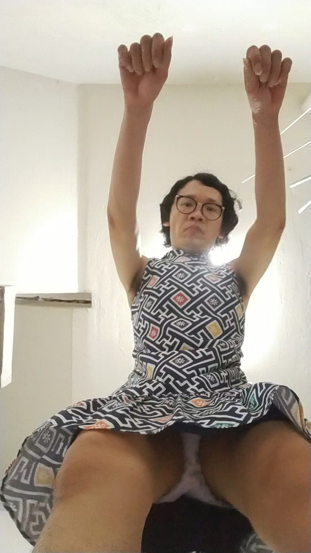 Secretly wearing office lady lingerie and dress. #28